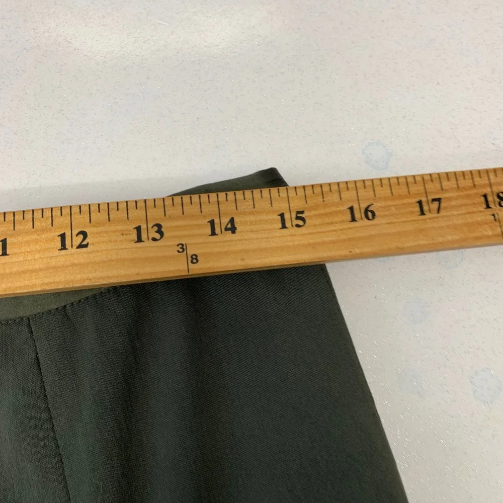 Elevenses  Green Pleated Lace Trim Midi Skirt Size 6 Godet Flare